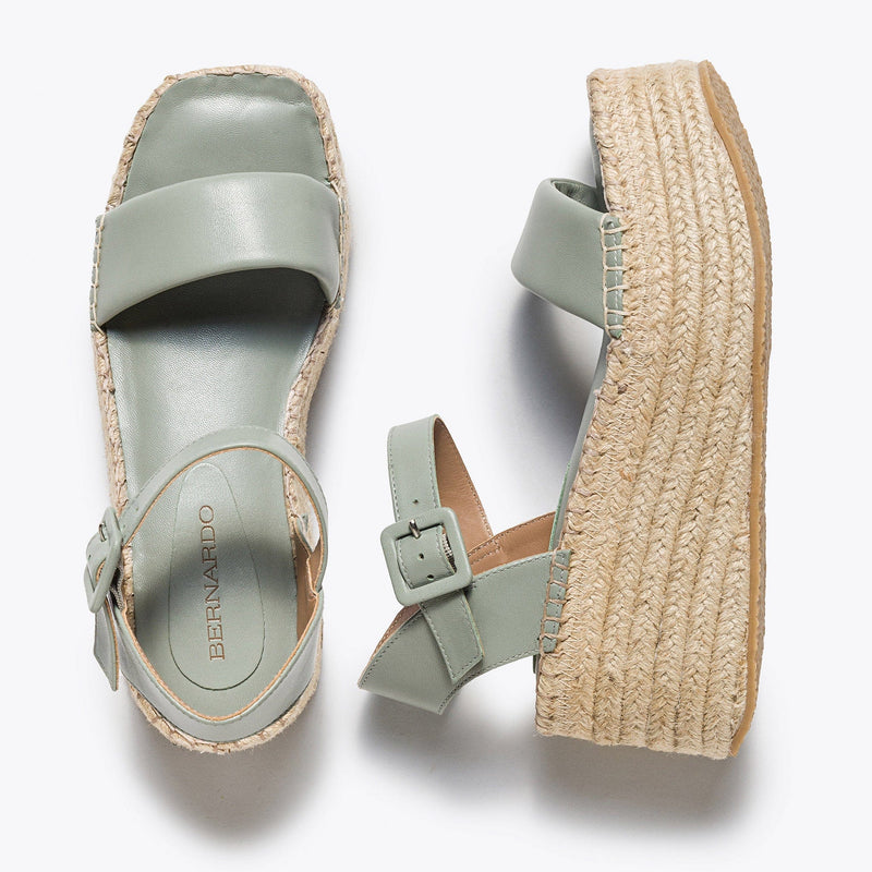 Women Bernardo Mallorca Espadrille Platform Sandals Light Green | QBL7933EE