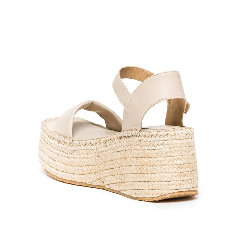 Women Bernardo Mallorca Espadrille Platform Sandals Beige | VXO682ZZ