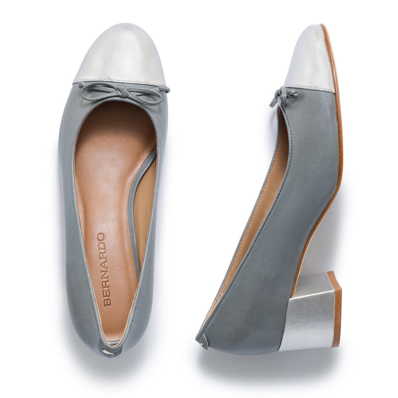 Women Bernardo Marisol Ballerina Pumps Grey Silver | EZP2372HV