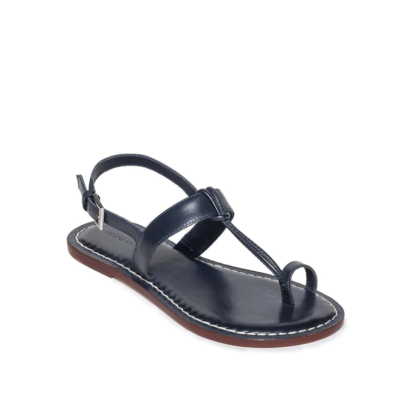 Women Bernardo Maverick 2 Toe Ring Flat Sandals Navy | PUZ1853RB