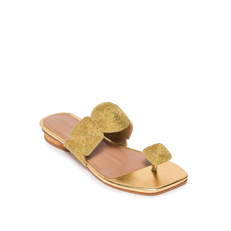 Women Bernardo Palermo Flat Sandals Gold | GUZ3942OC