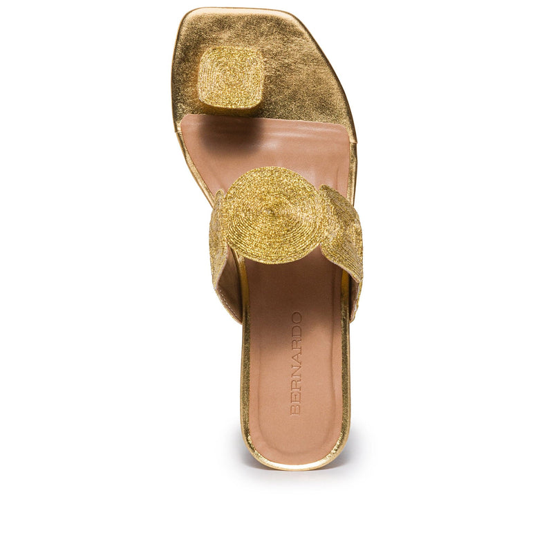 Women Bernardo Palermo Flat Sandals Gold | GUZ3942OC