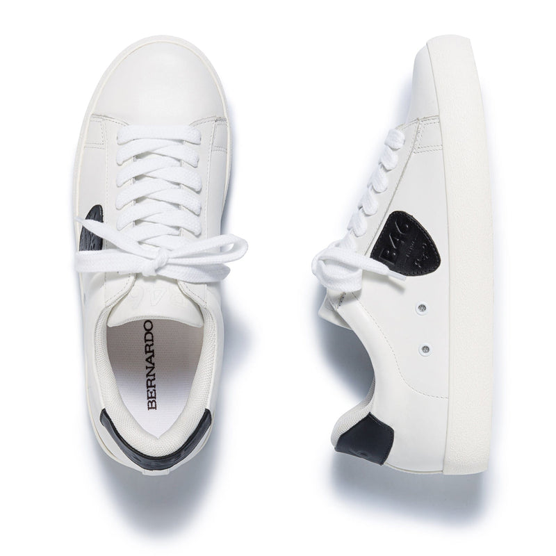 Women Bernardo Tatum Sneakers White Black | OLR6563AE