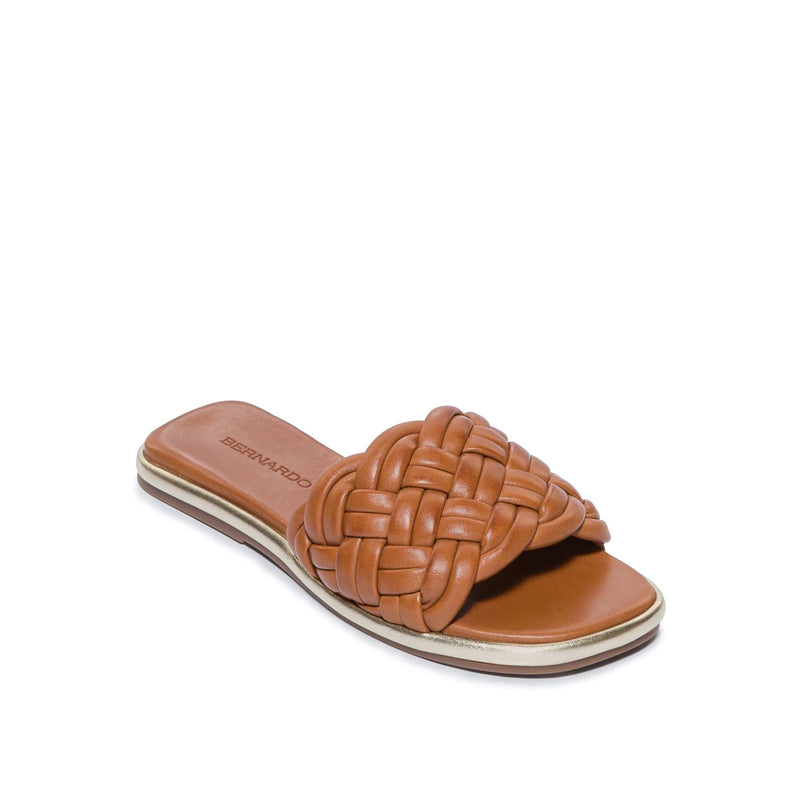 Women Bernardo Troy Woven Slide Sandals Dark Brown | MRQ495VM