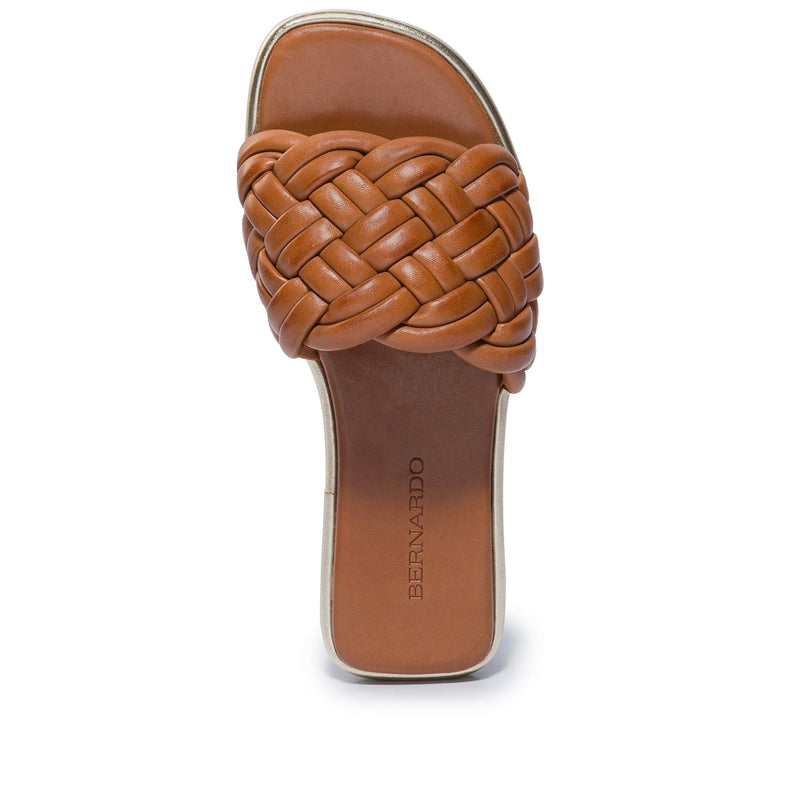 Women Bernardo Troy Woven Slide Sandals Dark Brown | MRQ495VM