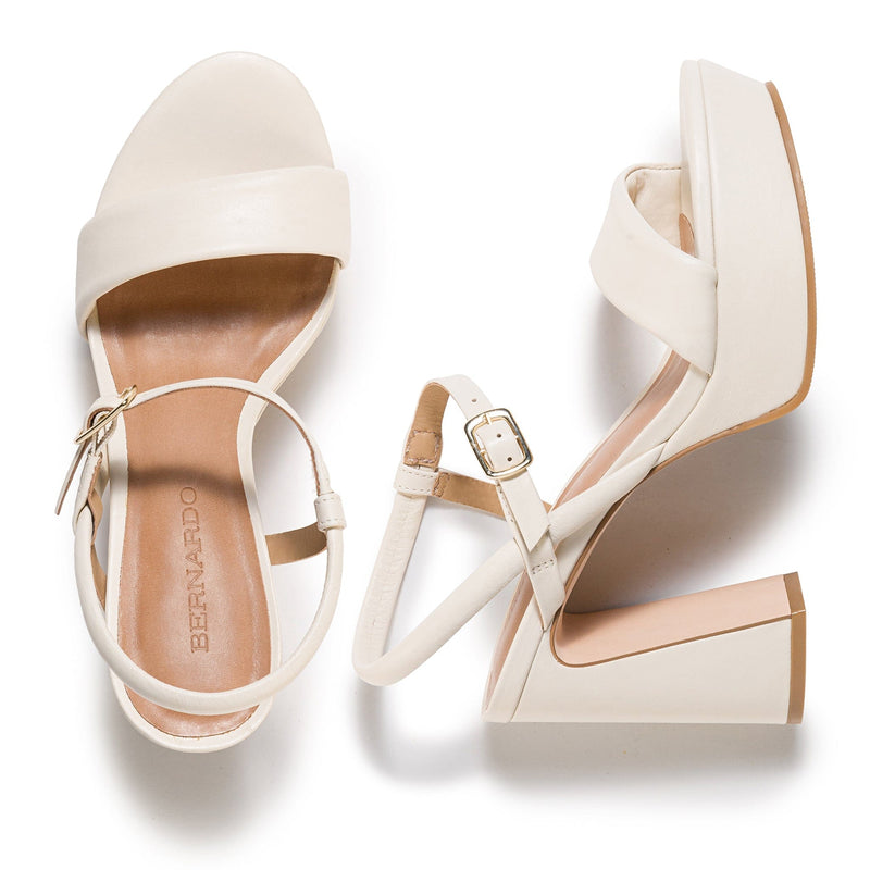 Women Bernardo Ventura Platform Sandals White | XOU169PB